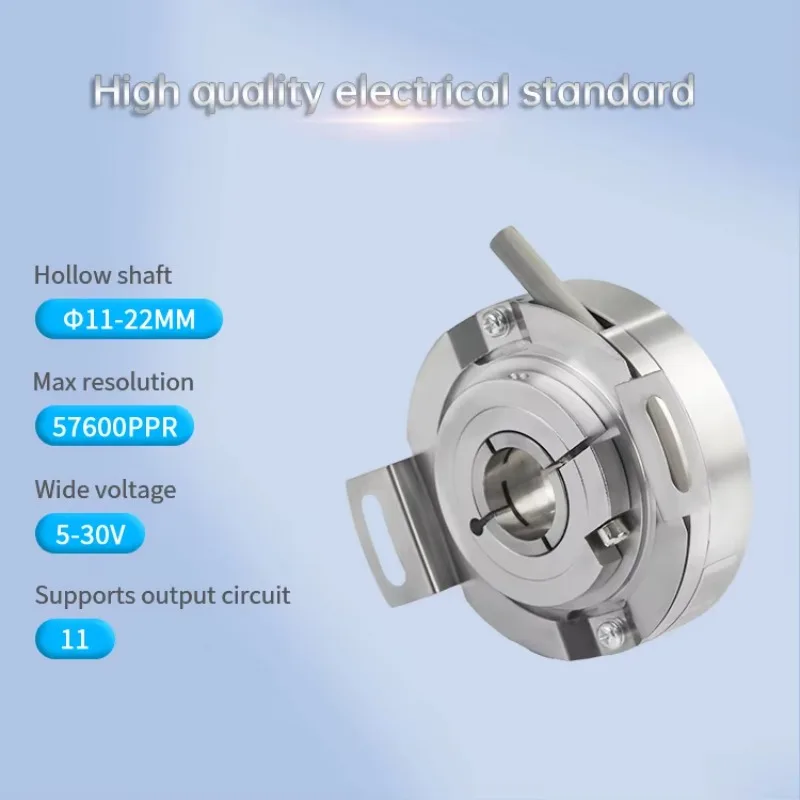 NEW HENGXIANG Elevator Encoder Original New K58 2500ppr UVW Signal Incremental 24mm Thickness 58m External Diameter Hollow Shaf