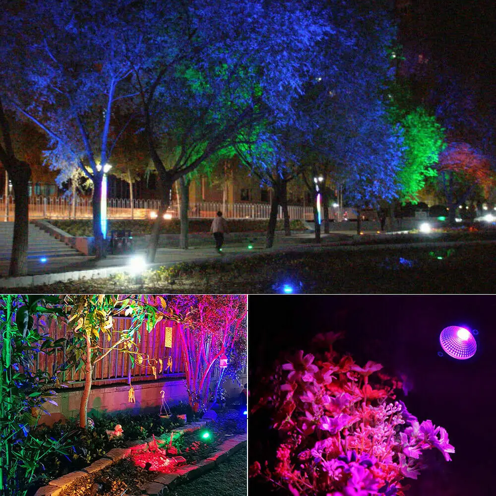 10W RGB LED COB lámpara de paisaje impermeable jardín pasarela césped Spike Spot Light