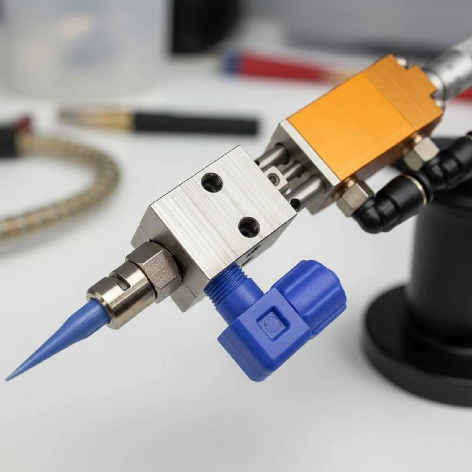 

Micrometer Glue Valve Single-Component Use Micro Adjustment Dispensing Valve Thimble Glue Dispenser Low Waste for Factory
