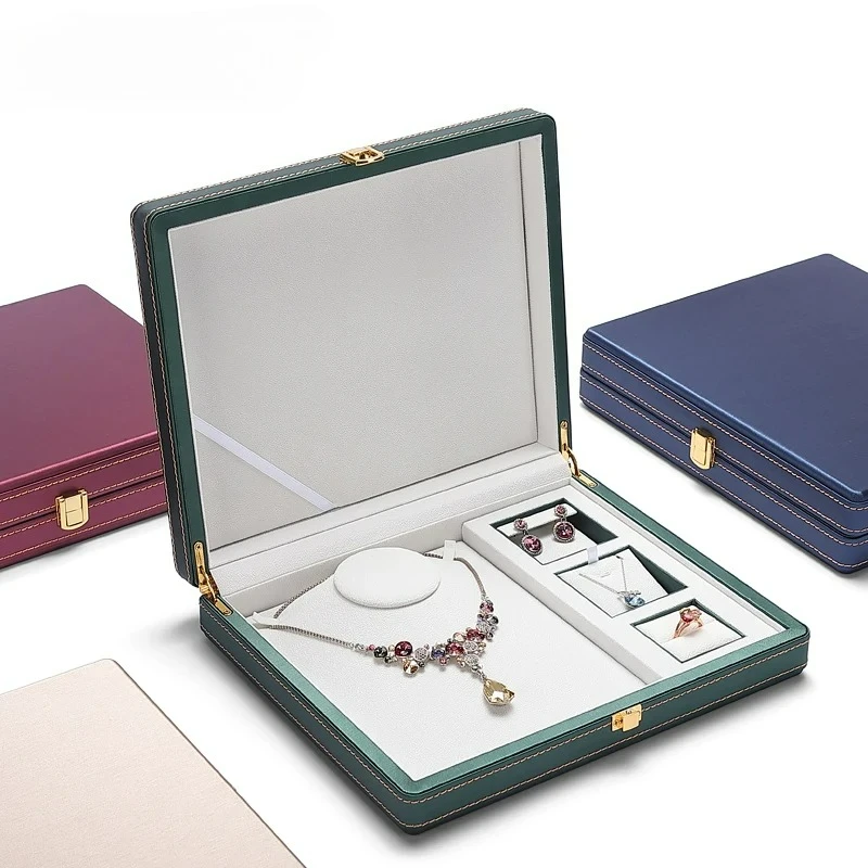 Jewelry Box Three Gold Jewelry Box Ring Earrings Pearl Necklace Jewelry Storage Box