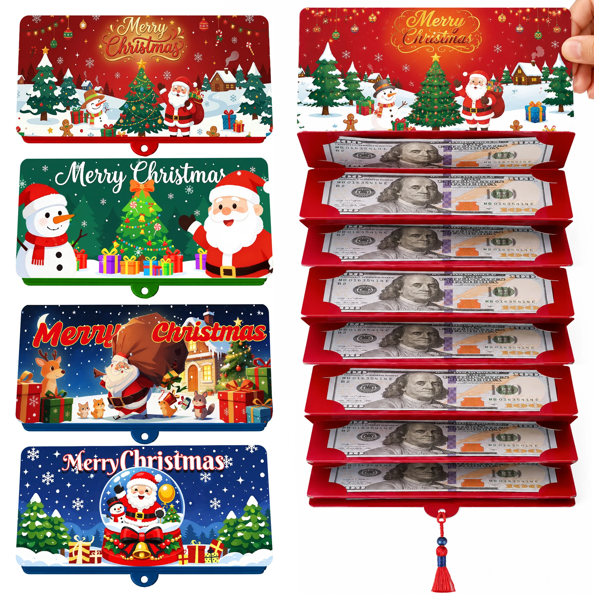 Sobres para Tarjetas de Regalo Navideñas, Decoraciones para Fiestas de Navidad, Porta Tarjetas de Regalo en Efectivo, Suministros para Fiestas Navideñas, Decoraciones Navideñas