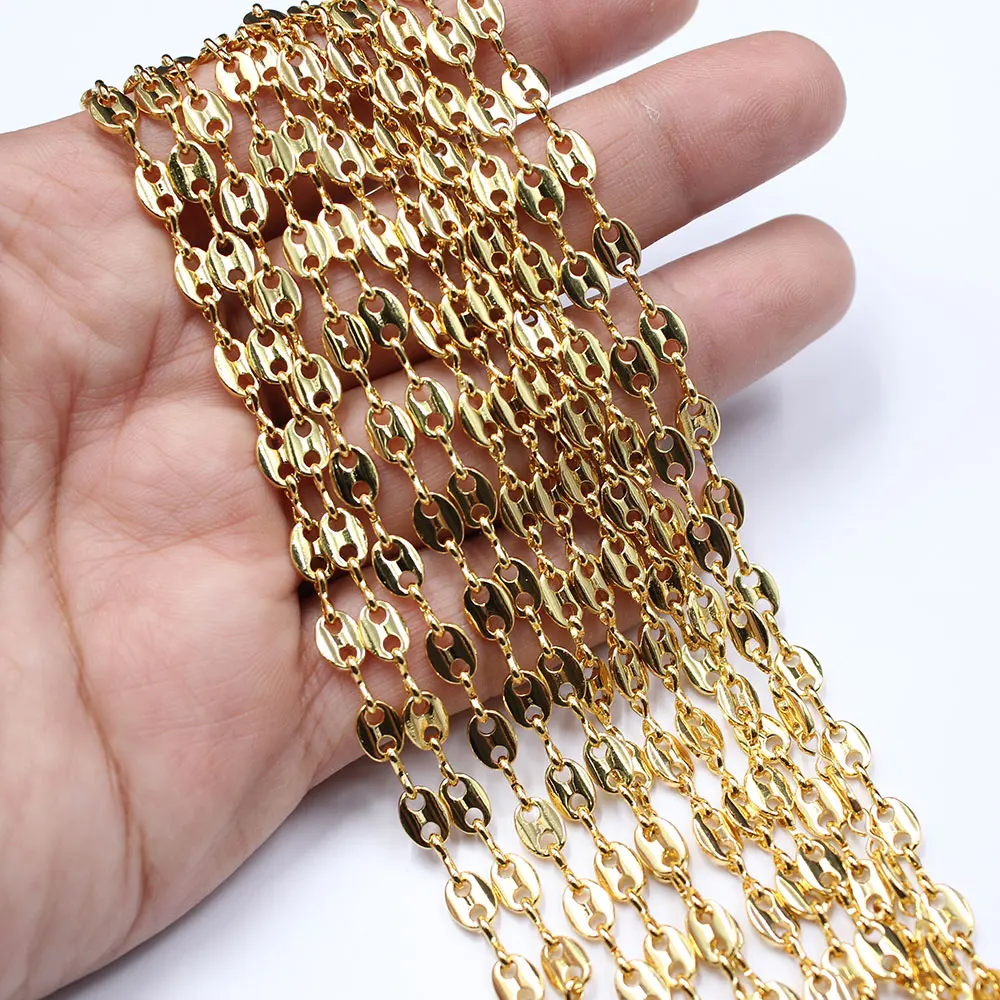 

Набор безелей 1 метр, позолоченная медь 18 карат, модная цепочка, скрепка для бумаг, цепочка на шею, жемчужное ожерелье, браслет, изготовление сережек своими руками