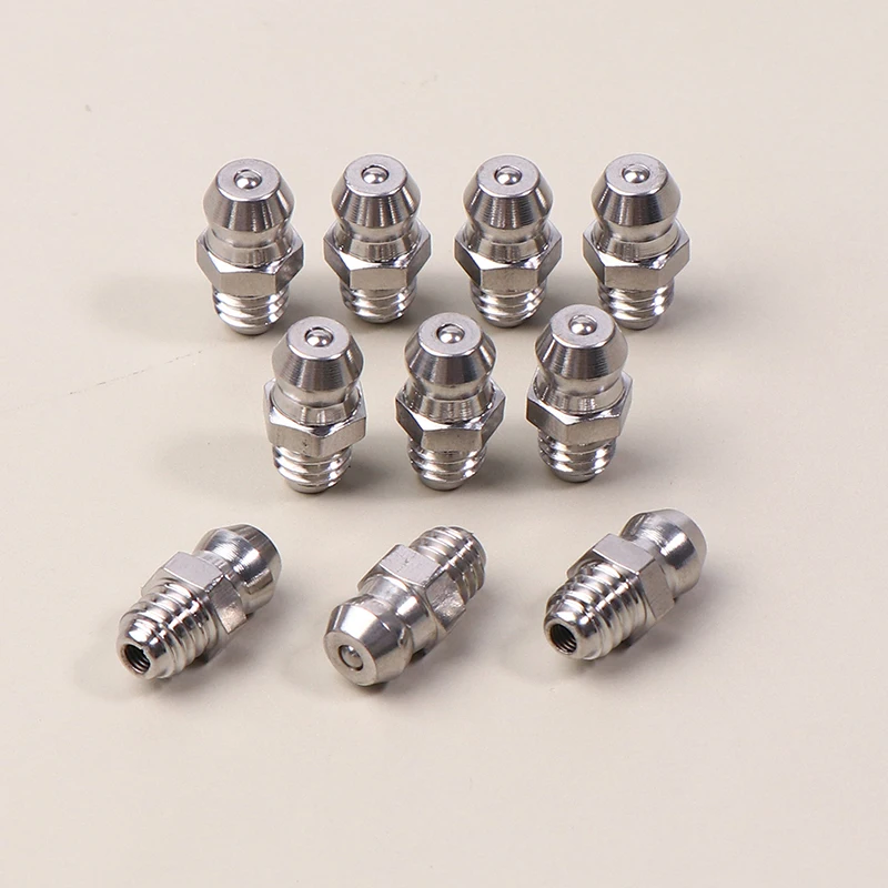 10 Uds 201 rosca M6 de acero inoxidable ajuste de grasa hidráulica recta conexión de boquilla de grasa pezones de grasa para rodamiento