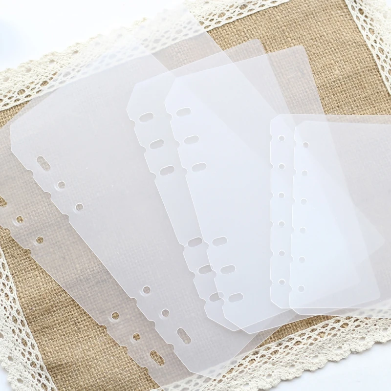 5pcs A5 A6 A7 B5 A4 Loose-Leaf Divider Baffle PP Transparent Matte Protecting Inner Paper Spacer Organizer Separator Board Pages