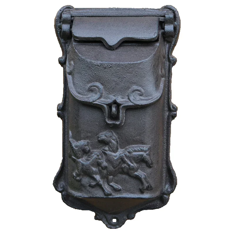 European style cast iron handicrafts, retro and old cast iron small mailbox