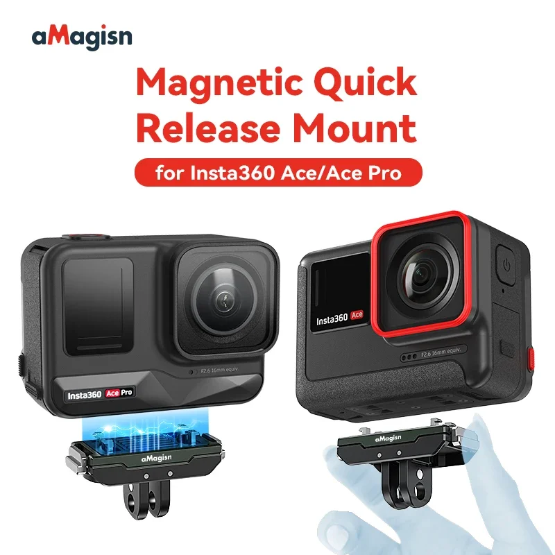 1pcs aMagisn Metal Magnetic Quick Release base Adapter Mount portability Sports Camera Accessory for Insta360 Ace Pro/AcePro2