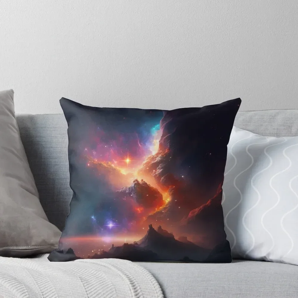 Asteroid Belt Debris/Comet Shoemaker-Levy 9/Space Art/Galactic Superclusters/Deep Space Skyline/Interstellar Art Throw Pillow