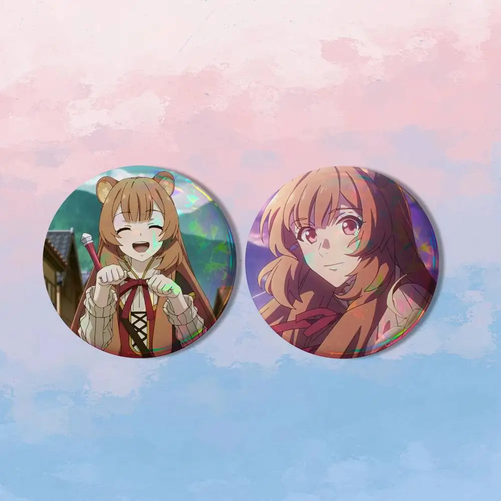 S-Shield Hero TRotSH Raphtalia HD Print Round Lapel Pins Pretty Derby 2 piece set Round Display Brooches Brooch Badges