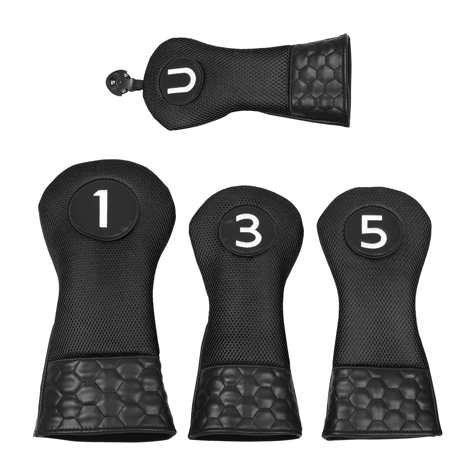 

New 4pcs/Set Golf Headcover Driver Fairway Hybird Wood Head Cover Set PU Leather Soft Durable Golf Woods Club Accessories ﻿