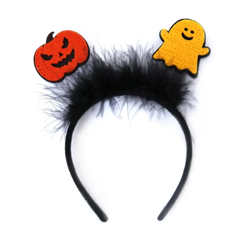 Cartoon Halloween Feather Headband Spider Witch Hat Halloween Hairband Ghost Performance Props Ghost Headband Halloween Party