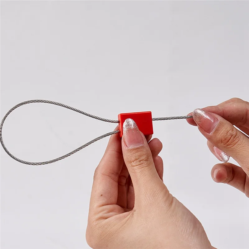 ABVA-One-Time Seals Wire Seals 20PCS Square Flat Head 30Cm Container Metal Cable Tie Steel Self-Locking