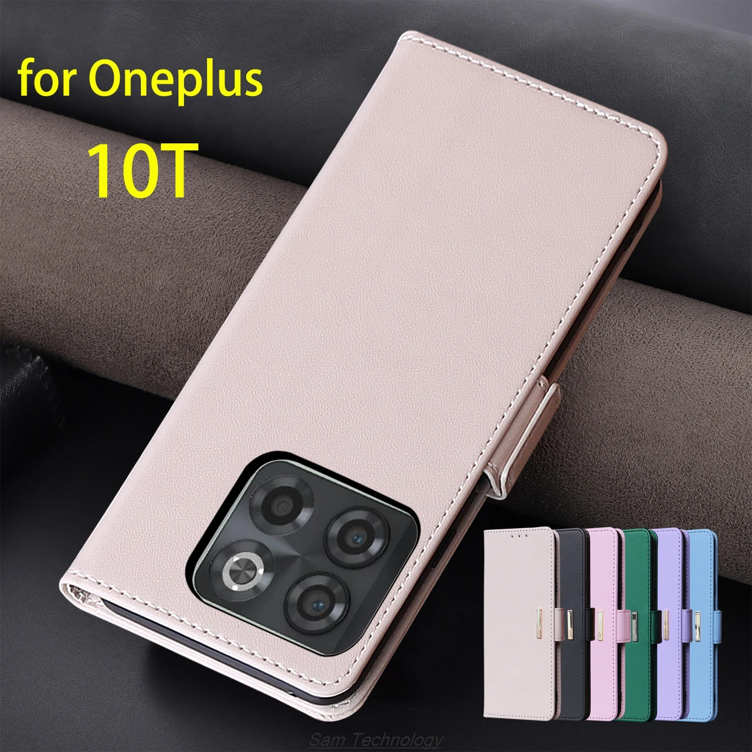 

Кожаный чехол с магнитной пряжкой для Oneplus 10T/1 + 10T, кошелек с RFID-блокировкой, откидная крышка, женский простой чехол Capa Fundas Coque