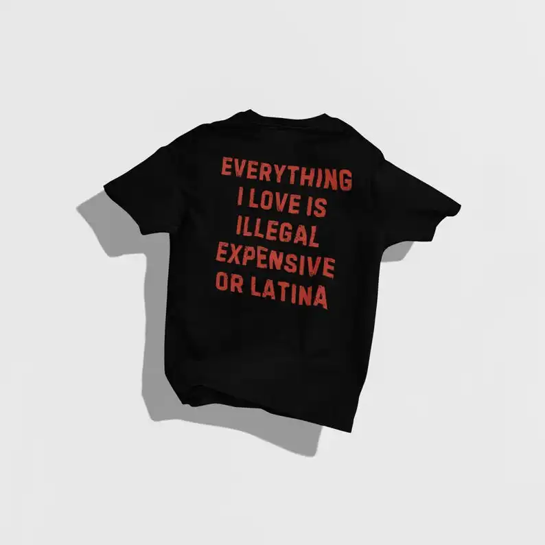 Everything I Love Is Illegal Expensive or Latina Funny Latino T-Shirt Funny Mens Sarcastic Quote