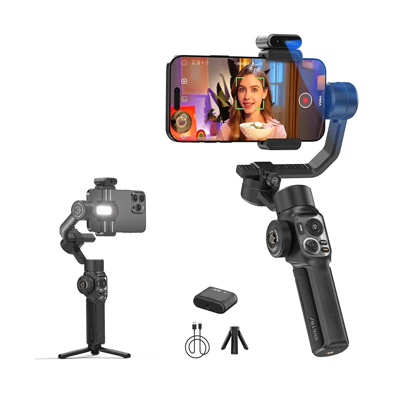 

ZHIYUN Smooth 5S AI Combo 3-Axis Gimbal Stabilizer AI Smart Mobile Phone Gimbal Stabilizer with Fill Light