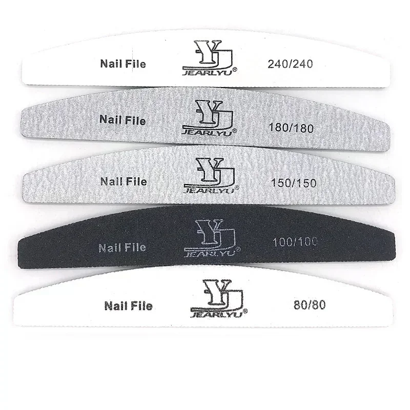 1Pcs Nagelvijl 80 100 150 180 240 Grit Nail File Moon Style Nail Polish File Set Limes A Ongles Professional Nails Files