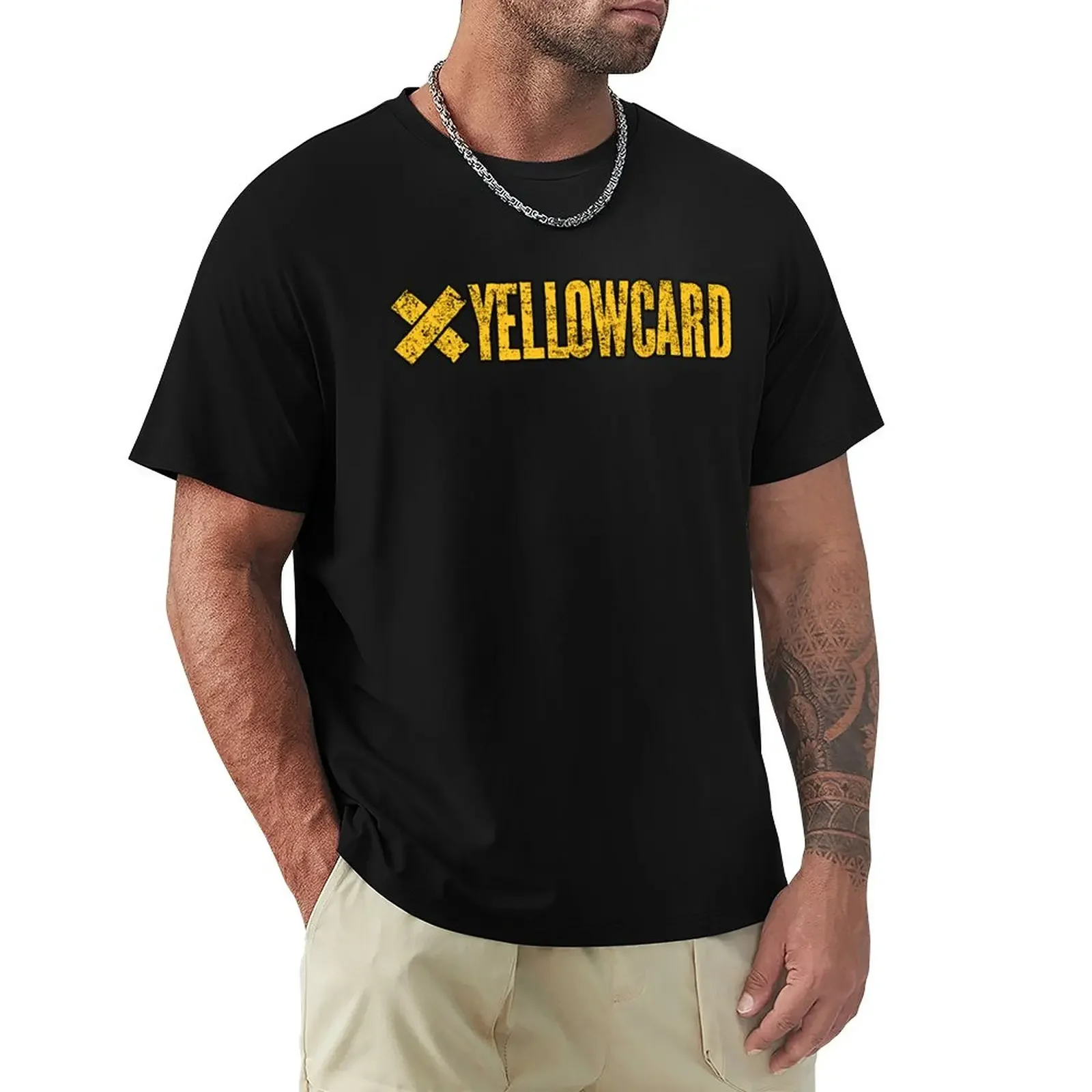 Yellowcard T-Shirt man clothes cat men graphic t-shirts pack mens designer clothes new in tops & tees Round Collar New Arrival