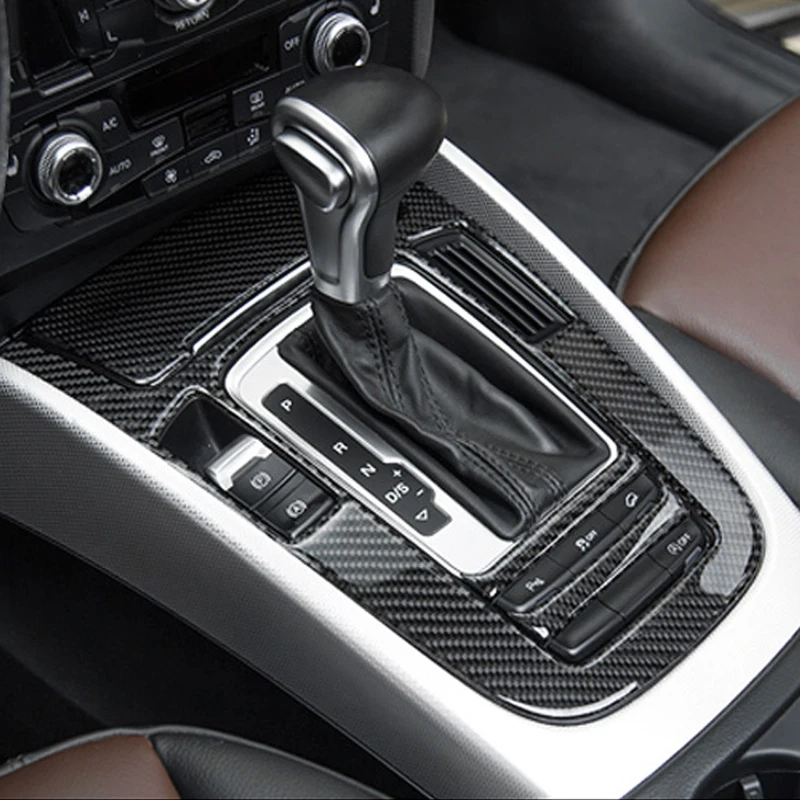 Car Styling Carbon Fiber Sticker For Audi A4 A5 RS4 B8 S4 S5 Console Gearshift Frame Decorative Trim Strips Interior Accessories