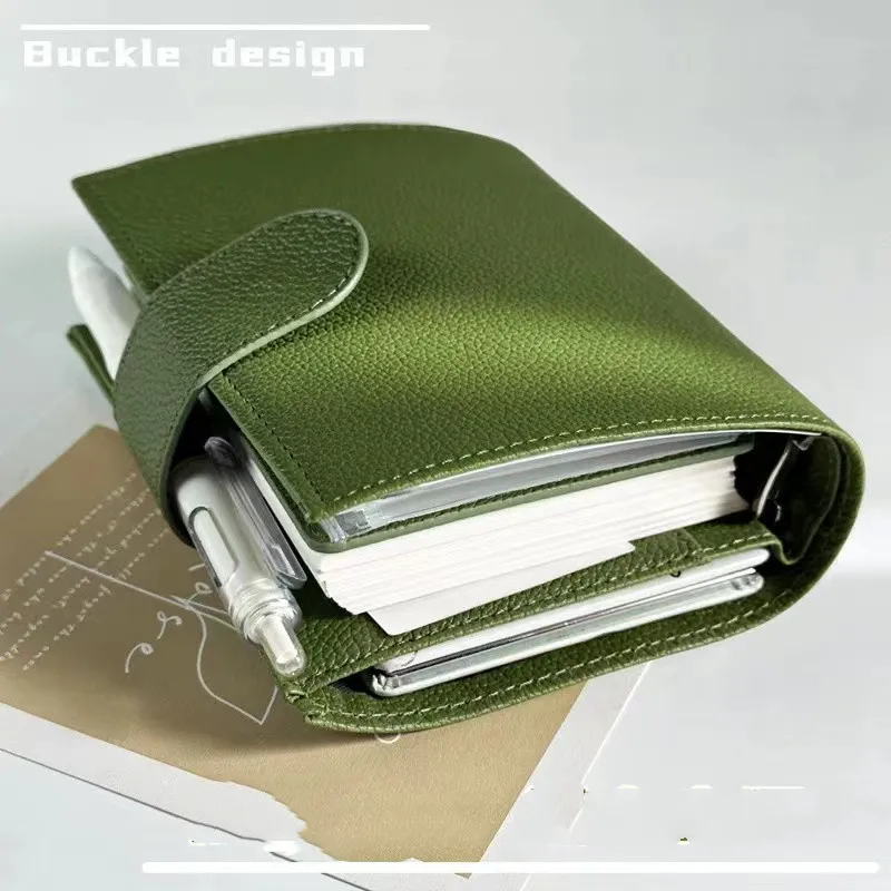 Imagem -04 - Folhas Soltas Faux pu Leather Binder Ring Binder com 45 Folhas Clip-on Notebook Diário Kawaii a7 2023 6