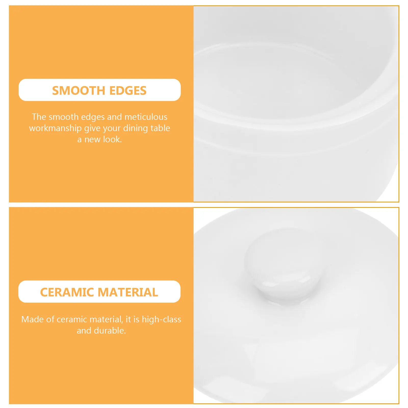 

2Pcs Stylish Ceramic Bowl with Lid Heat Resistant Stew Pot for Soup Steamed Egg Kitchen Tableware Gift Stewing Bowl
