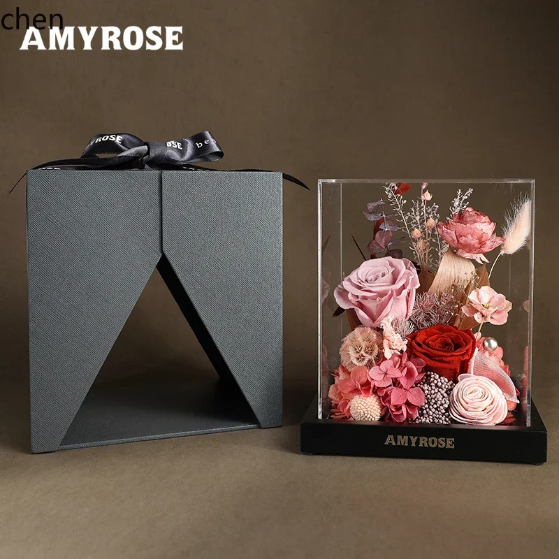 

YFY Eternal Flower Bouquet Aurora Rose Premium Light Luxury Ornament Birthday Gift Valentine's Day