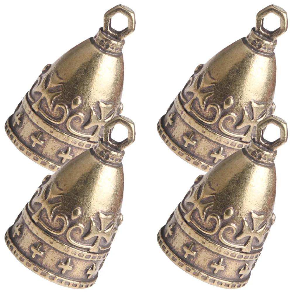 

4Pcs Vintage Copper Bells Hanging Charm DIY Craft Christmas Tree Decor Holiday Wind Bell Pendant Bells for Crafts