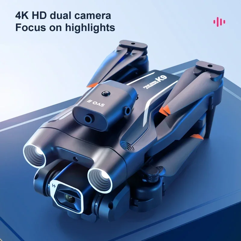 Drone K9 avec caméra HD 4K pour touristes, FPV à distance, évitement d'obstacles complet, flux optique, pliable, niveau d'entrée pour nouveau-né, professionnel, 360 °