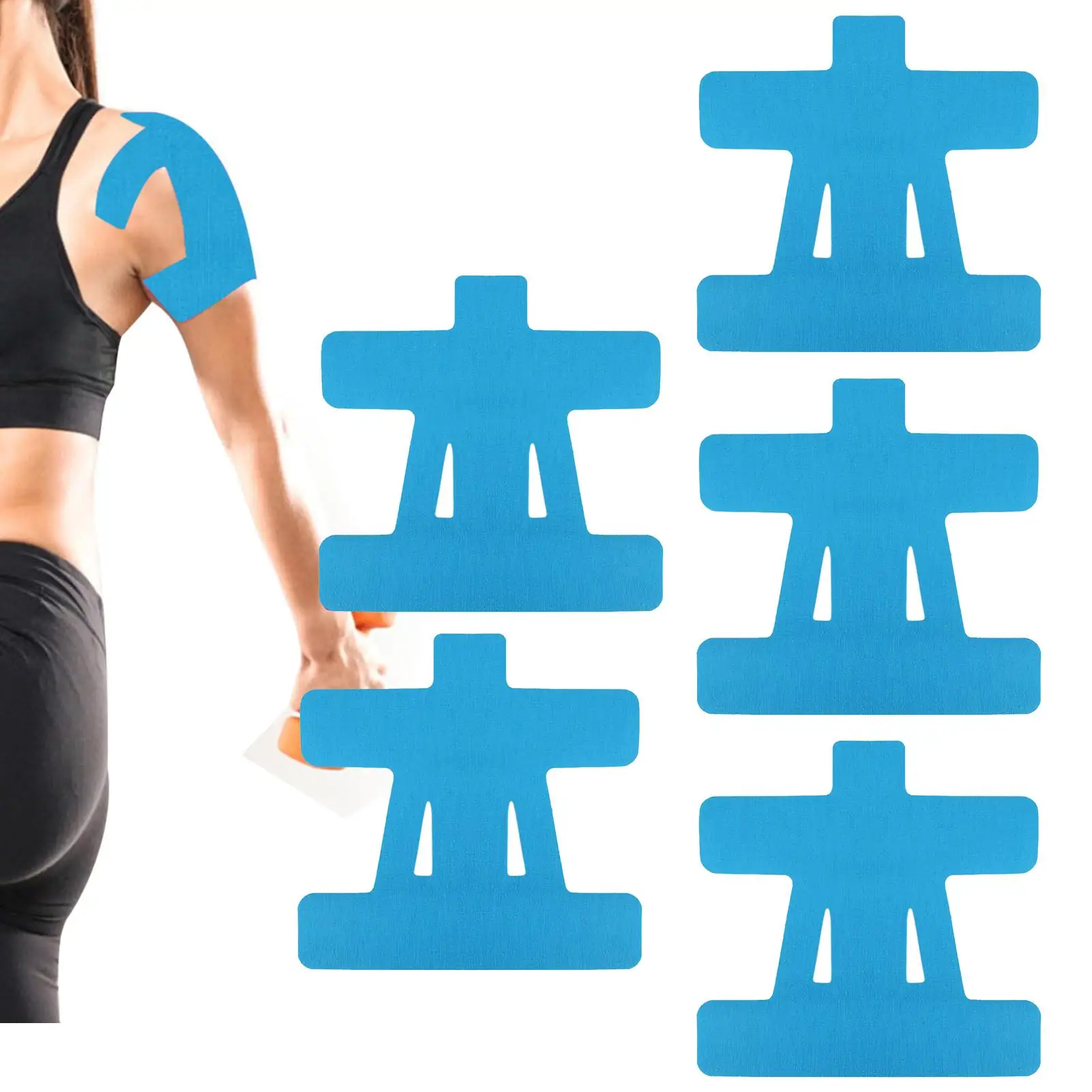 

5PCS Precut Kinesiology Tape Shoulder Pain Relief Bandage Breathable Waterproof Adjustable Shoulder Support Elastic Athletic Tap