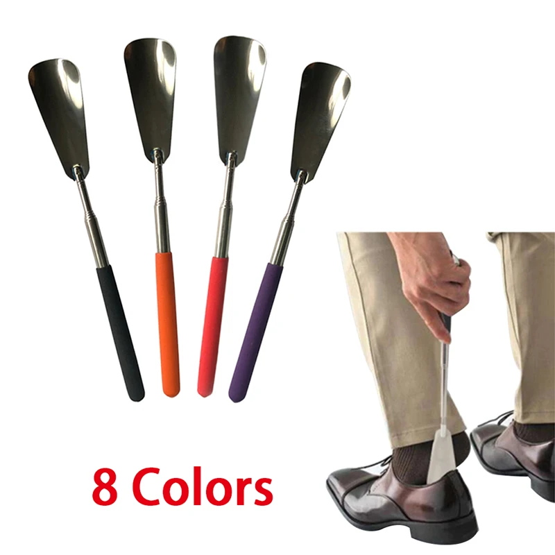 Telescopic Steel Long Handle Professional Shoehorn Useful Shoe Lifter Shoe Spoon