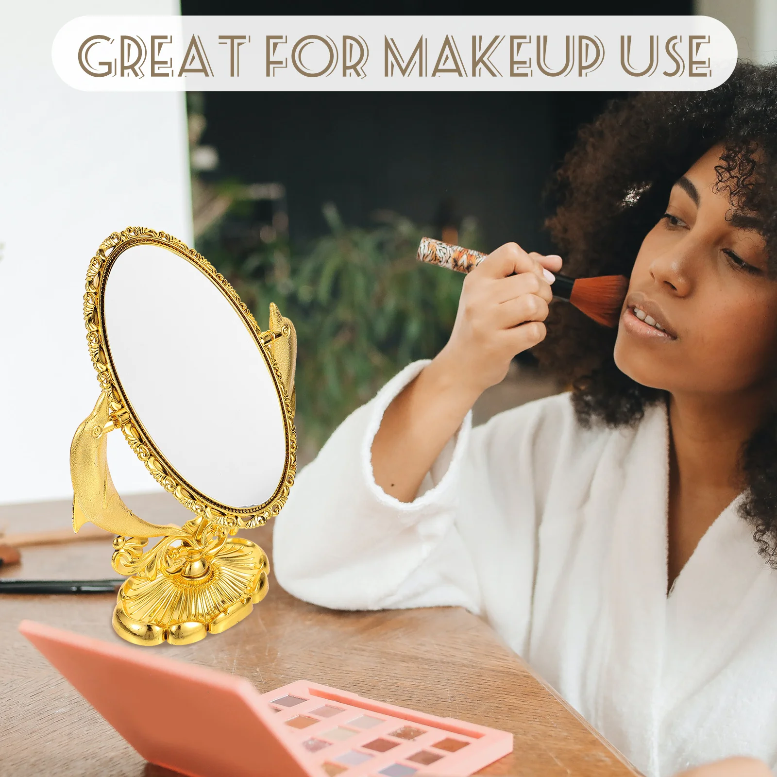 Dubbelzijdige draaibare make-upspiegel Desktoptafel make-upspiegel voor bureaugebruik make-upspiegels Tafelmake-upspiegel,