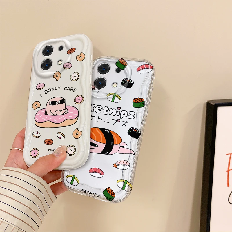 Funny Cartoon Pizza K-Ketnipz Phone Case For Redmi Note 13 12 11 ProPlus 10 9 Pro 14C 13C 12C 10C A4 K70 Non-Slip Silicone Cover