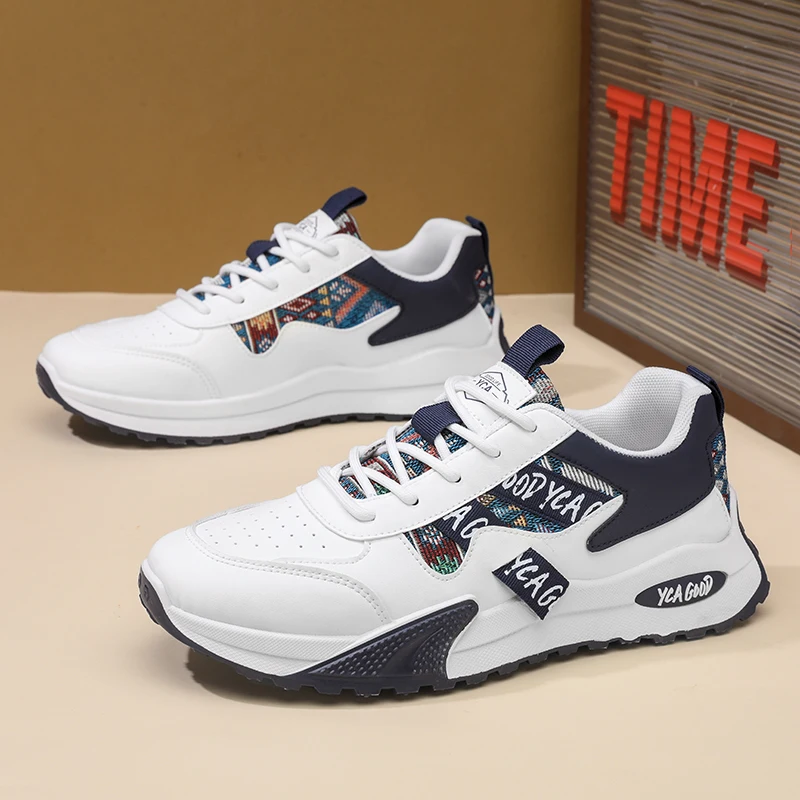 Men's Retro Ethnic Jacquard Splicing Color Block Casual Shoes, All-Match Sneakers For Daily Outfits & Travel