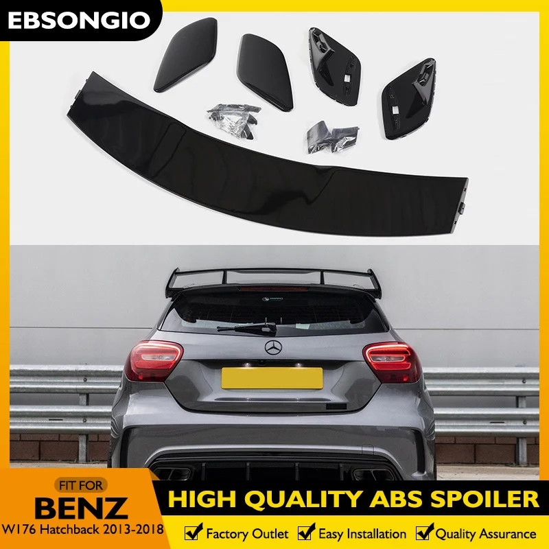 

W176 Glossy Black Rear Roof Spoiler Wing For Mercedes Benz A Class W176 A160 A180 A200 A250 A45 AMG 5-door Hatchback 2013-2018