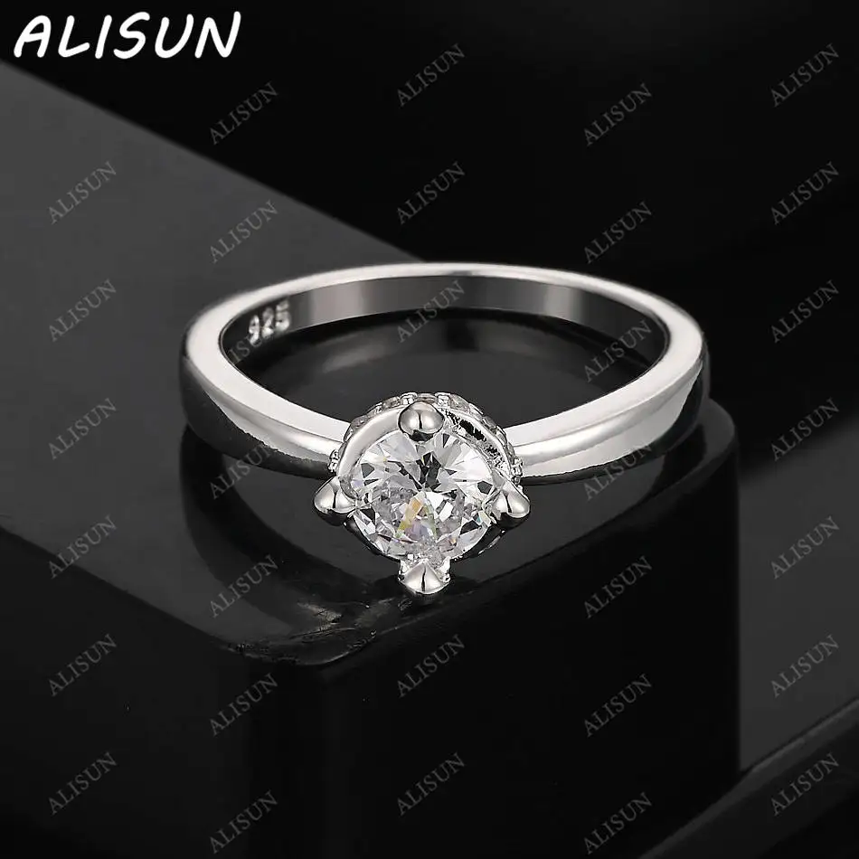 

ALISUN 925 Sterling Silver Size 8 Zircon Wedding Ring For Women Grace Jewelry Trend Fashionable Birthday Party Gifts