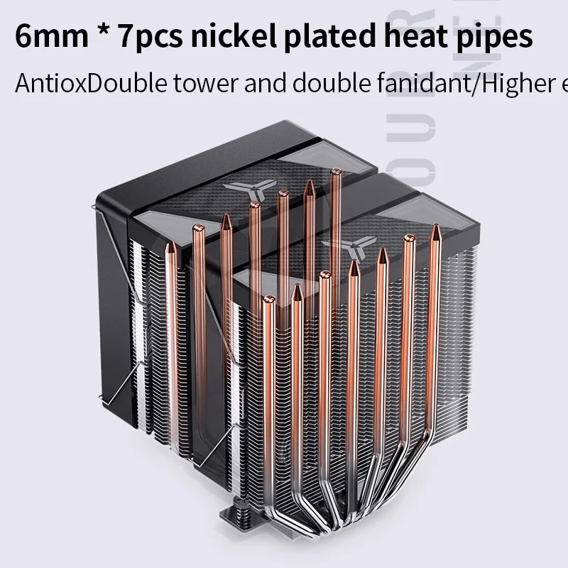 Imagem -03 - Cpu Cooler 7heat Pipes Radiator Dissipador Torre Dupla 120 mm Ventilador Pwm Lga2011 1700 1200 115x Amd Am5 Am4 Jonsbo-cr3000