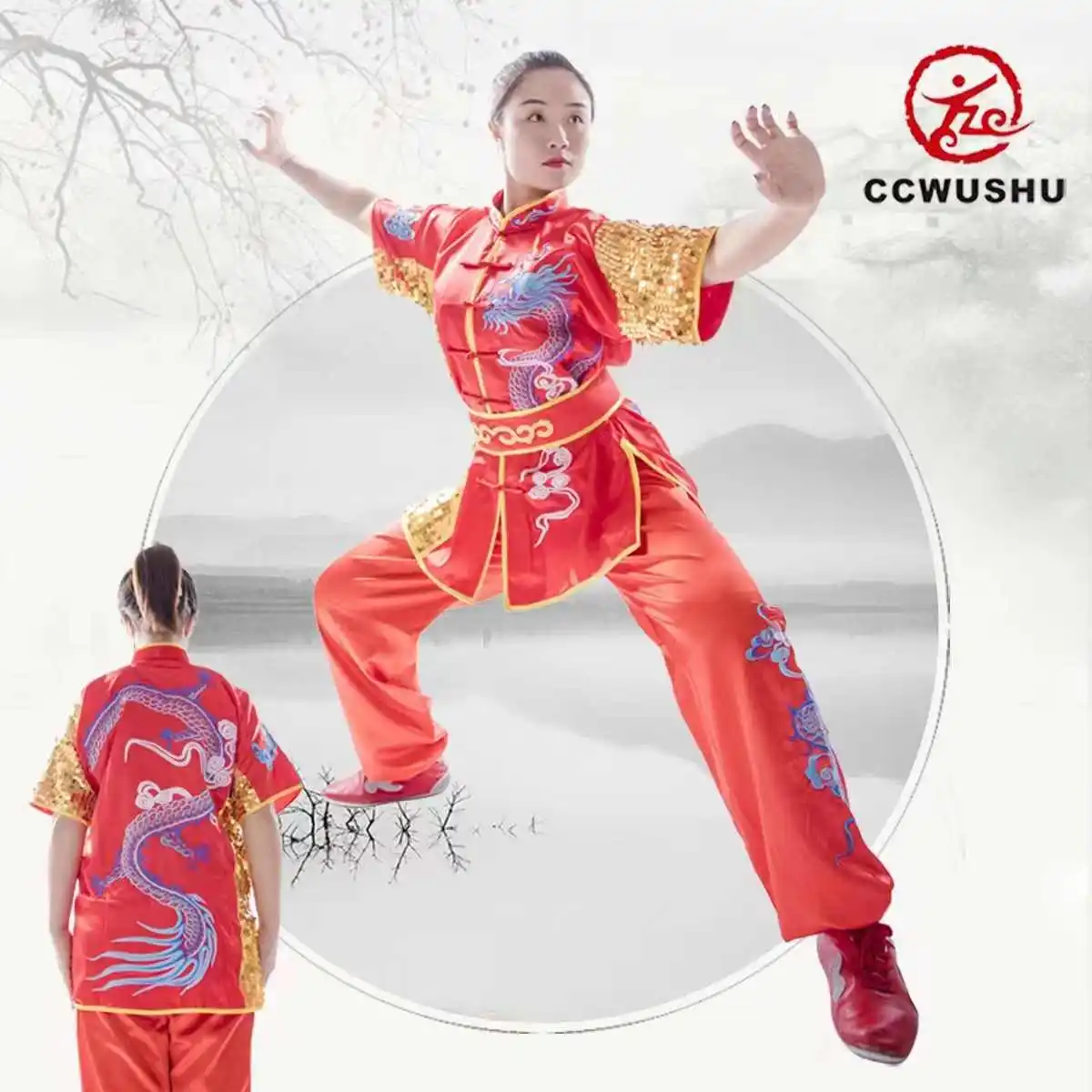White and Purple Gradient Embroidered Wushu Performance Costume, Children's Long Fist Routine Competition Uniform for Boys and G