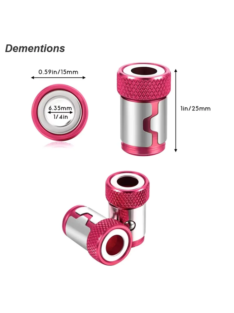Magnetic Ring Screwdriver Bit Holder Cross Phillips Magnet 1/4 Strong Magnetizer Removable Part Adapter Screw Driver Power Tool
