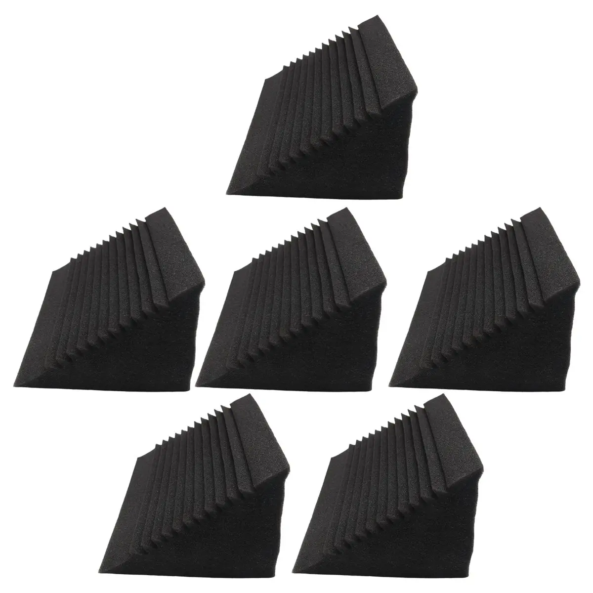 Compatible 6 PCS Acoustic Foam Charcoal/Black Trap Sound Absorption Studio Soundproofing Corner Wall 12 x 12 x 24 cm