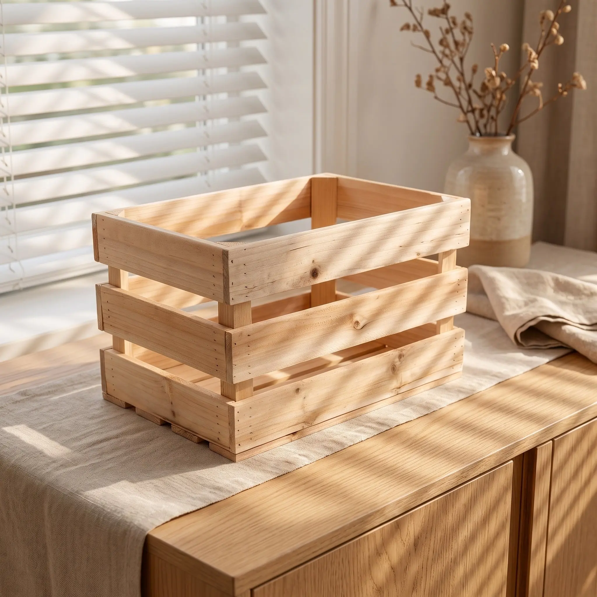 Wooden Potato Storage Crate St - Stackable Pantry Bin ulasan dan harga