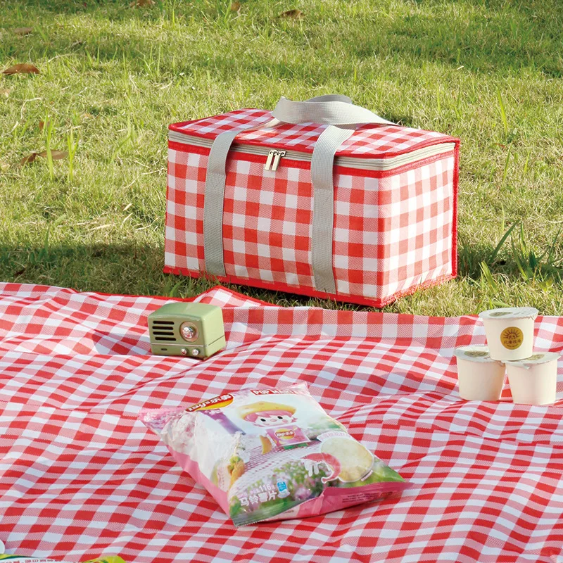 Outdoor Picnic Bag  Insulation Bento Pack Aluminum Foil Rice Bags Meal Pack Ice Pack Bento Handbag Camping Insulation Box