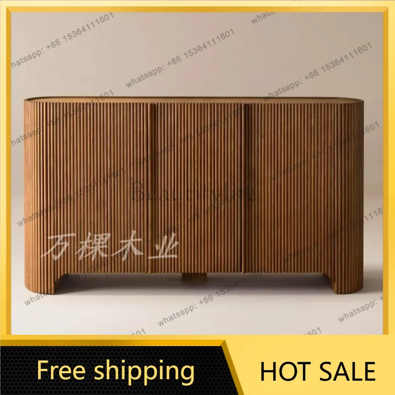 Zj. American solid wood restaurant decorative side cabinet storage storage locker neoclassical modern