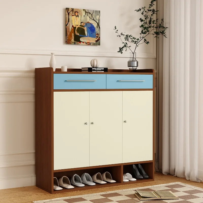 Organizer Wooden Shoe Shelf Storage Mobile Living Room Display Luxury Designer Shoe Cabinet Slippers Zapatero Hotel Furniture