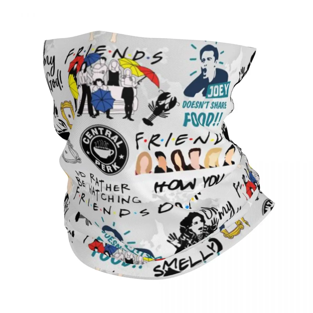 Funny Friends Collage Winter Headband Neck Warmer Women Men Hiking Running Tube Scarf TV Show Face Bandana Gaiter