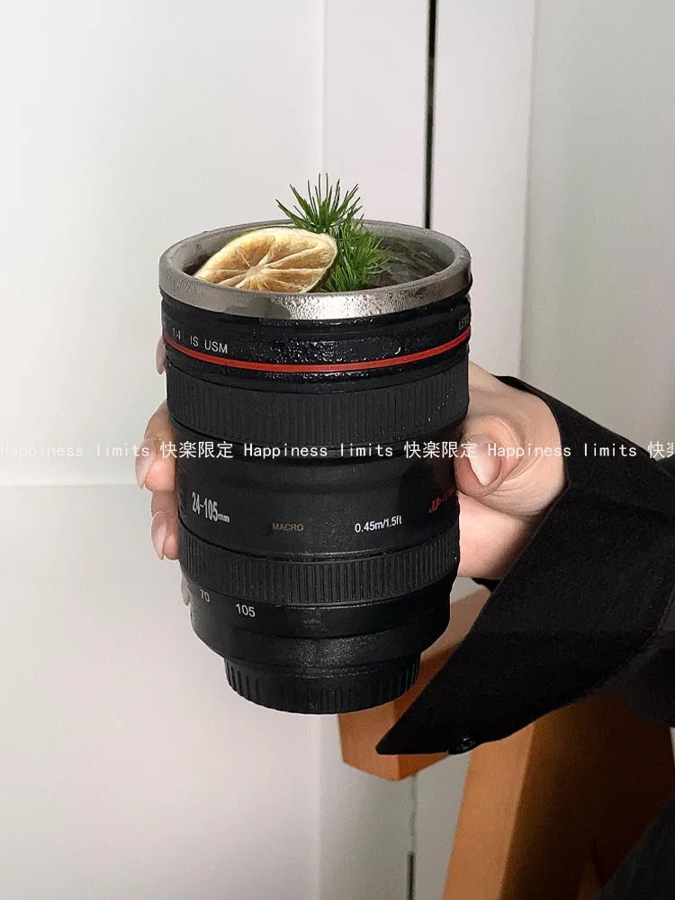 

Lens water cup camera SLR photography thermos cup male design niche creative personality funny camera coffee cup