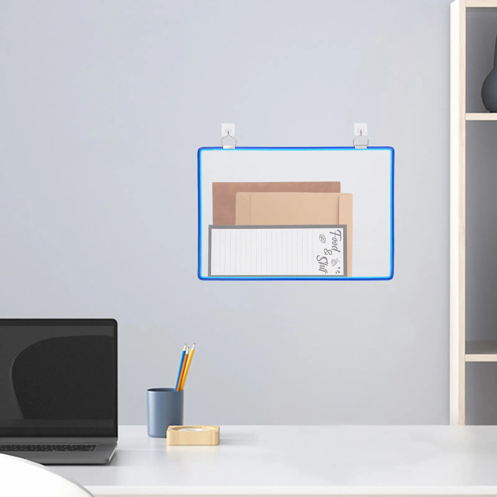

Clear Hanging File Organizer Wall Mount Plastic Document Folder Holder for Office Supplies Mail Letters Papers Magazines Wall