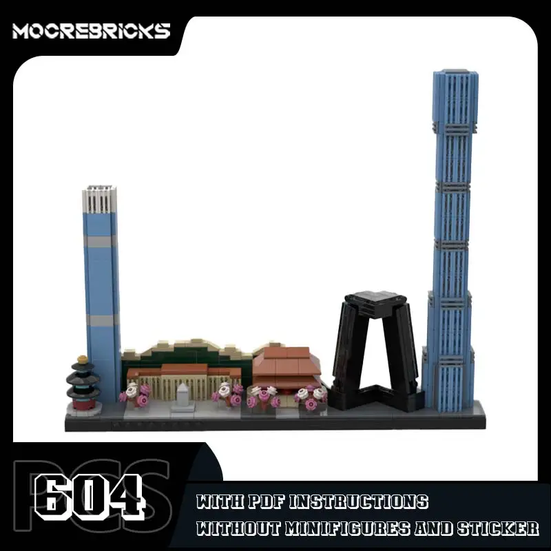 MOC City Famous Landmark Series Beijing Skyline Building Block Assemble Model  Parts Toys Children's Christmas Gifts