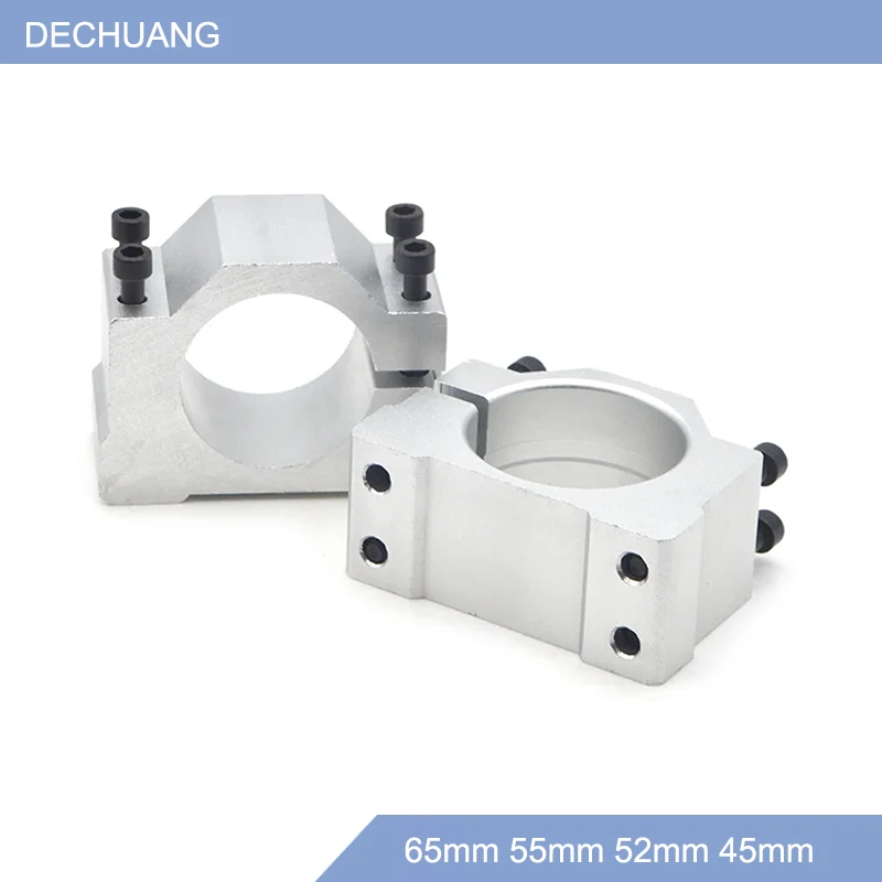 65mm 55mm 52mm 45mm Aluminum Spindle Clamp Motor Bracket with 4pcs Screw for CNC Engraving Router Machine Motor Mounting Holder