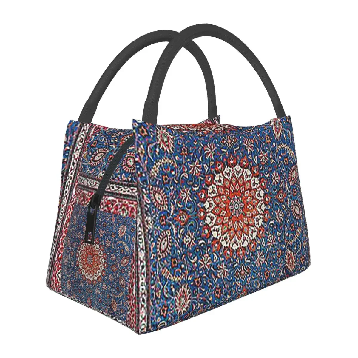 

Sarouk Antique Persian Rug Print Lunch Bags Insulated Bento Box Lunch Tote Picnic Bags Thermal Bag for Woman Children Work