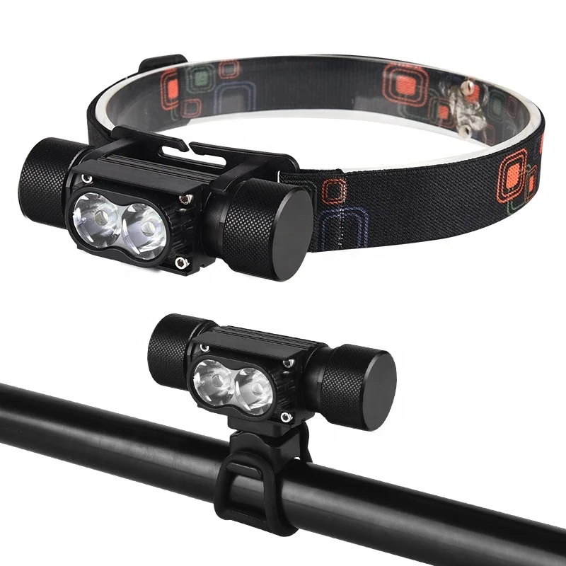 Dual 20W XM-L T6 Led High Power Multipurpose Outdoor 2 In 1 USB Bicycle Front Light And Headlamp Powered By 18650 Battery