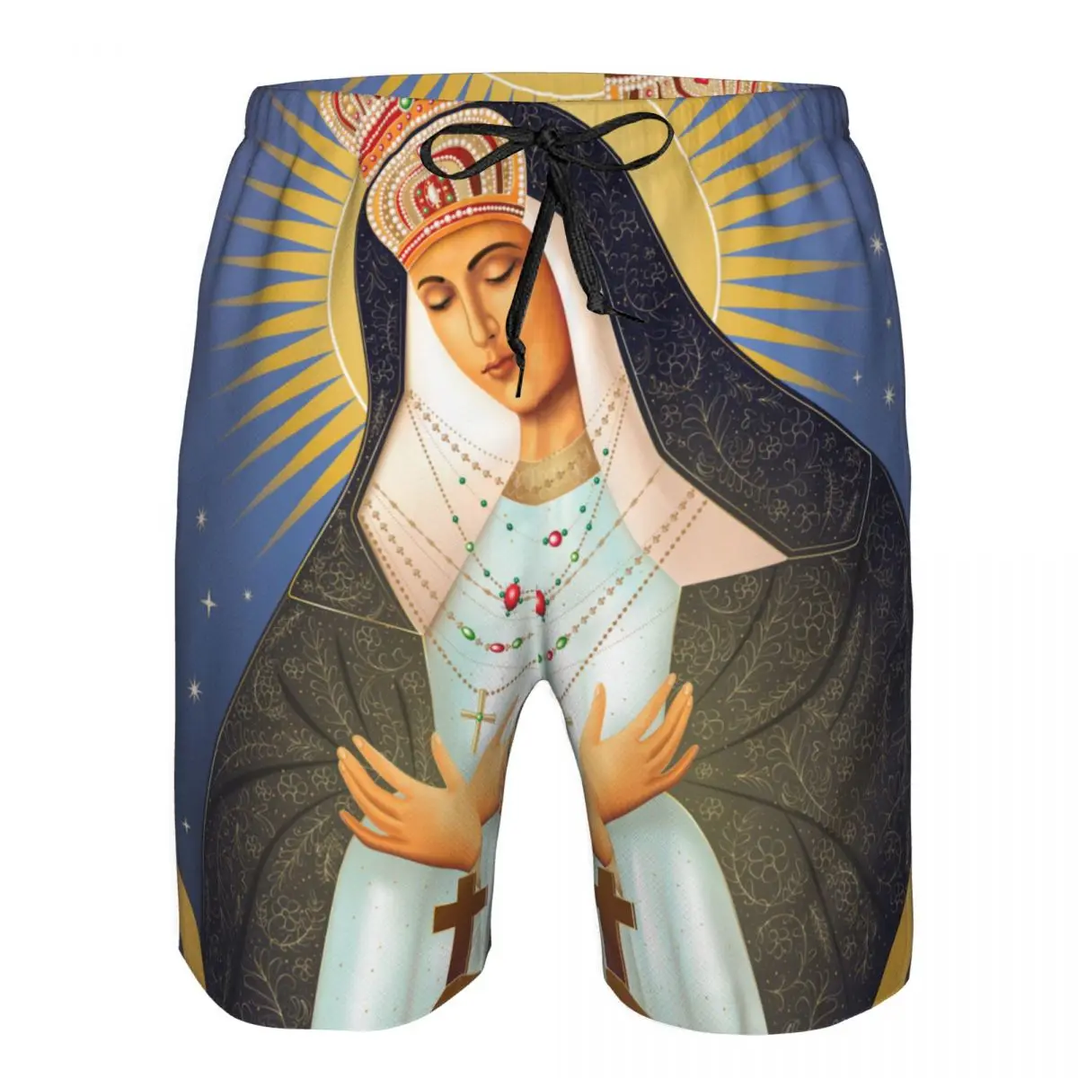 

Men Shorts Sports Athletic Running Sport Fitness Beach Basketball Jogging Man Loose Short Pants Guadalupe Virgin Mary