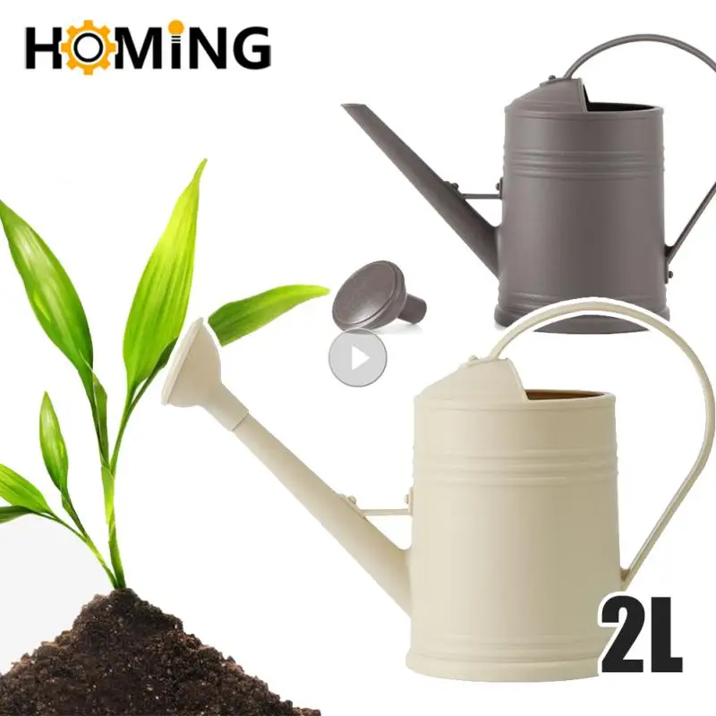 2L Gardening Watering Can Large Capacity Detachable Watering Kettle Household Stainless Steel Long Mouth Garden Lawn Irrigation